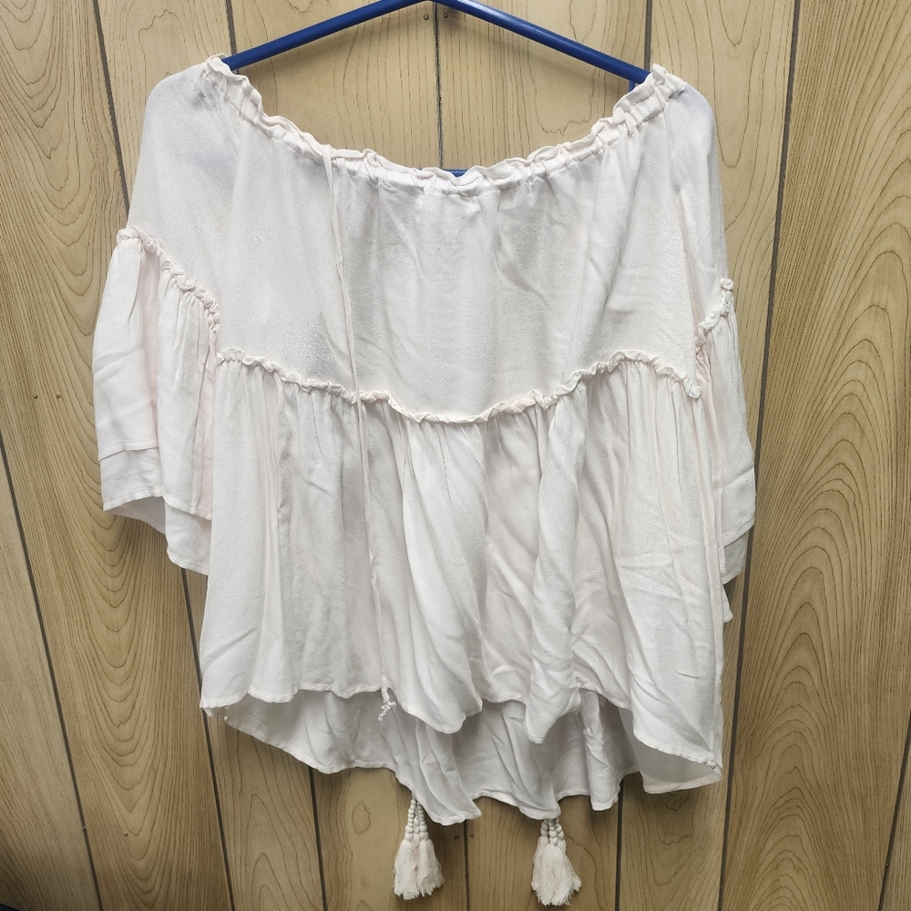 On The Road Cream Off-Shoulder Women's Top - Picture 4 of 4